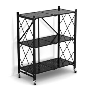Wholesale 3 Shelf Foldable Laundry Steel Shelf Rack With Wheels from china suppliers