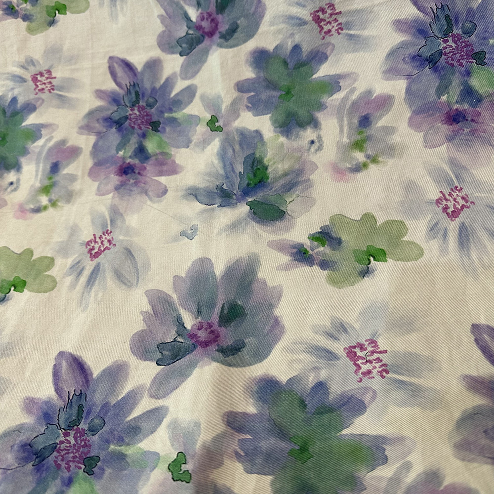 Customization Woven Printed Floral 100% Rayon Artificial Cotton Fabric For Women Dress