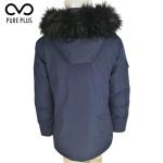 Water Resistant Mens Light Padded Jacket , Large Mens Padded Fur Hood Jacket