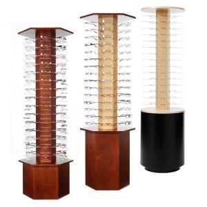 Wholesale Customized Wooden Sunglasses Rack , Eyewear Display Stand Floor Standing from china suppliers