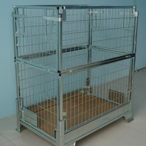 Wholesale Wire Mesh Storage Cages Stock Metal Heavy Duty Container 2 Layers from china suppliers