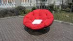 Round shape garden daybed wicker rattan beach swivel chair in all weather