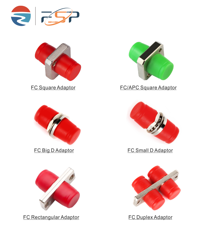 1 Port Square Rectangular big D small D simplex duplex APC UPC PC FC Adapter for FTTH FTTB FTTX Network