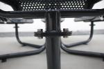 Perforated Metal Outdoor Picnic Tables Round With Six Chairs
