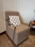 304 Hotel Lobby Furniture SS Frame Sofa 700mm With Tea Table