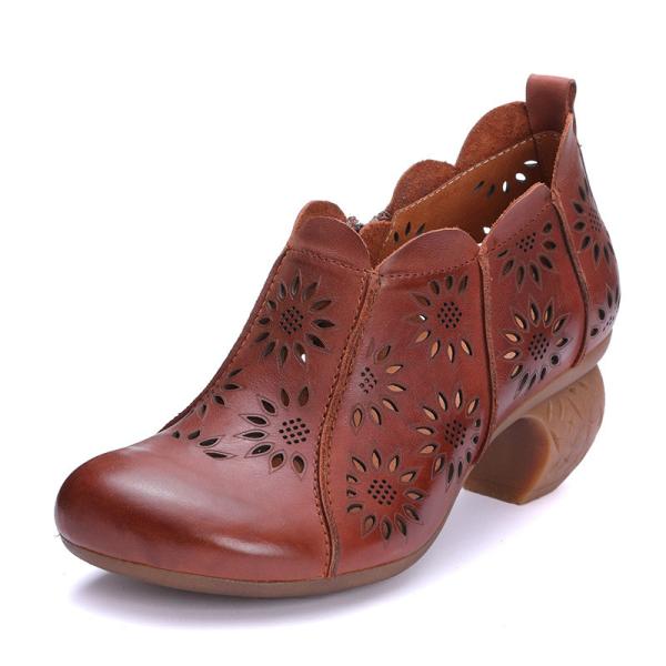 S457 New Women'S Shoes Original Retro Handmade Leather Stitching Round Head