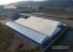 White Polygon Warehouse Storage Tent Building With Hard Walling Semi Permanent