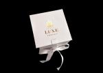 White Carton Square Flat Folding Boxes With Ribbon Open / Closure