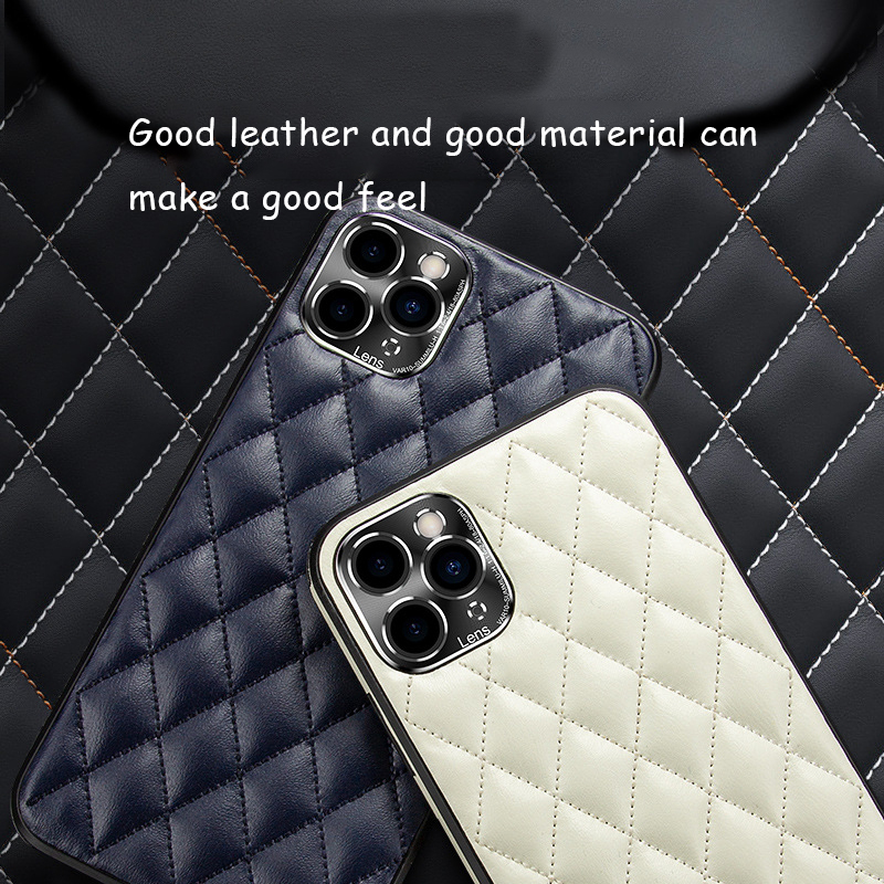 Minibook Rhombic Grain Pu Leather Cellphone Case For Iphone 12 Pro Custom Logo OEM/ODM