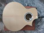 Ebony fretboard acoustic guitar AAA solid top acoustic electric guitar OEM round