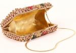 Multi Color Crossbody Stone Clutch Bag Diamond Gold Pu Lining For Women