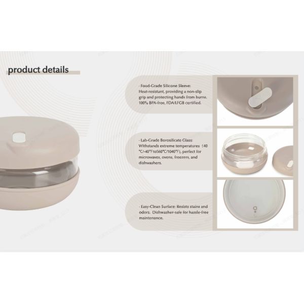 Durable Glass VitaBowl 1000ml with Silicone Sleeve