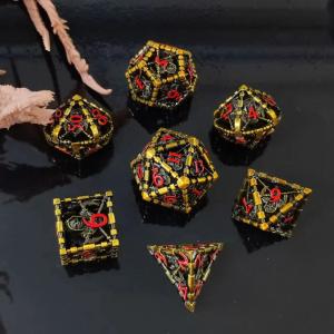 Wholesale Antique Hollow Metal Dice Suite Dragon And Underground City Board Game DND RPG from china suppliers