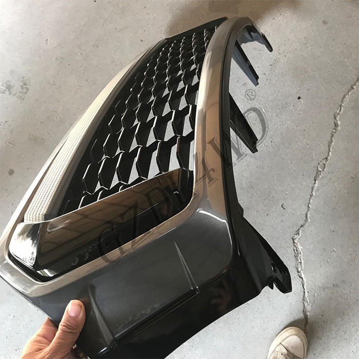 Imitaion Carbon Fiber Front Grill Bar Toyota Hilux TRD Logo Rocco 2018 2019