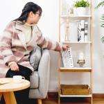 5 Floor Inclined Ladder Wall Shelf for BAMBOO Living Room Bathroom Kitchen