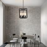 Industrial Metal Lantern Chandeliers 4-Light Adjustable Height Farmhouse
