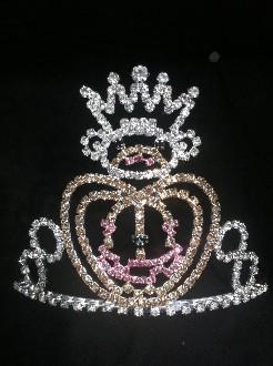 Low cost halloween pageant crowns and tiaras pumpkin and bear yellow and black