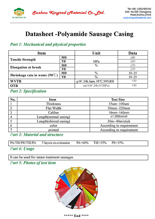 meat sausage plastic casings manufacturer food grade casings packaging customized logo