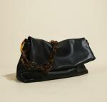 Zippered Small Underarm Bag 32cm 18cm White Leather Crossbody Bag