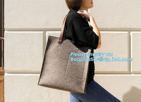 Felt Laptop Bag With Zipper Pocket Eco Polyester Felt Low Price Tote Bag