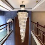 Large Top Long Crystal Led Chandeliers Hotel Hall Living Room staircase