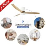15CM Suspender Natural Wood Blades LED Ceiling Fan for Customizable Energy