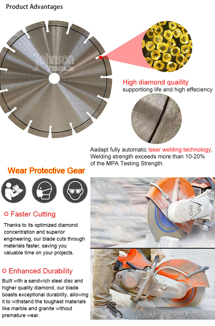 300 350 400 450 500 600 Mm Laser Welded Diamond Stone Cutting Disc Saw Blade For Circular Saw