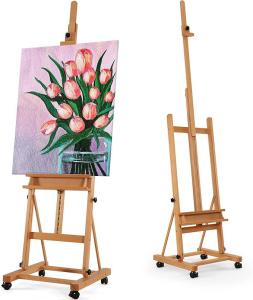 Wholesale H Frame Floor Standing Wooden Easel large Artist Studio Floor Easel For Hold Canvas from china suppliers