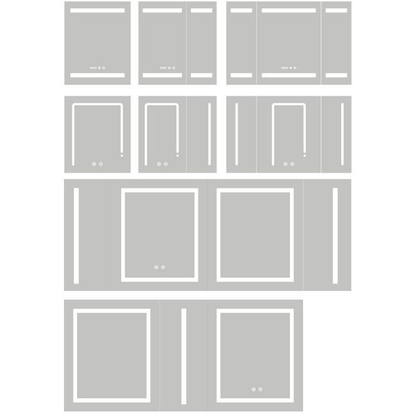 Customized LED Illuminated Mirror Cabinet 3mm Lighted Mirror Medicine Cabinet 3000K