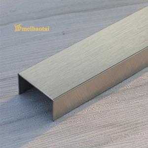 Wholesale ASTM Stainless Steel Tile Trim 10mm , Hairline Design Stainless Floor Trim 0.55mm from china suppliers