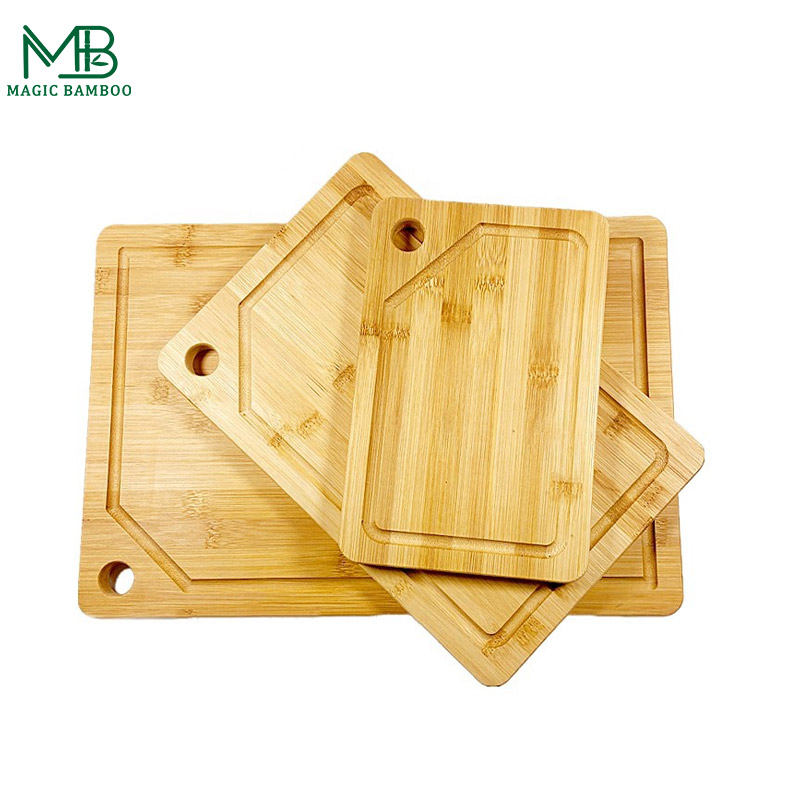 Rectangle BAMBOO Cutting Board with Juice Groove Essential Kitchen Tool