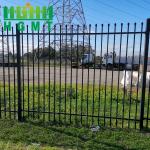 Tubular Steel Garden Fence Modern Zinc Steel Metal Fence Black Galvanized 6x8