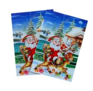 PLASTIC LENTICULAR Christmas Greeting Cards 3D lenticular postcard 0.45 mm PET