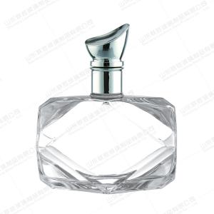 Wholesale 350ml Hand Carved Fire Polish Crystal Shape Glass Whiskey Bottle With Stopper Handmade from china suppliers