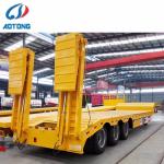 Custom's Requirement 100 Ton Load 60ft Low Bed Trailer Lowboy Trailer 3 Axles 50