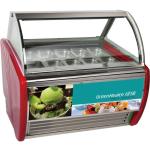 10 Pans Blue Hard Ice Cream Display Freezer Custom For Store / Mall