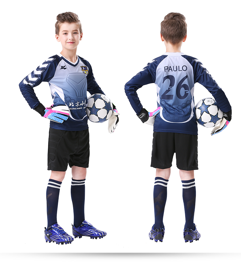 Football goalkeeper uniform Children's anti-collision goalkeeper suit Customized set boys' thickened primary school jersey
