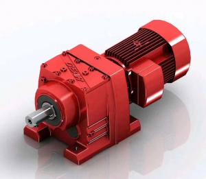 China Bevel Helical Geared Motor Speed Reductor With Shaft Red Power Transmission Parts on sale