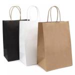 Heat Seal Takeaway Printed Paper Carrier Bags Matt Lamination Recyclable