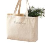 Fashion Ladies Beige Cotton Canvas Tote Bag with Custom Printed Logo