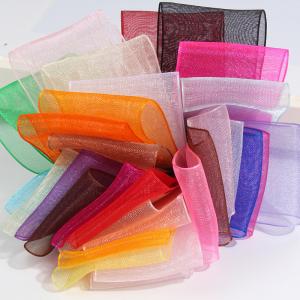 Wholesale christmas mesh webbing materials cheap price wired satin organza DIY gift rolls ribbon paillette solid color ribbon from china suppliers
