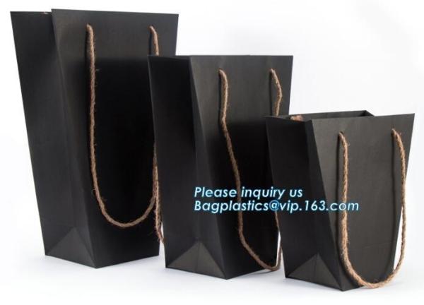 Flower Carrier Bag Customized Pot Plants Kraft Paper Bag With Handle Stamping