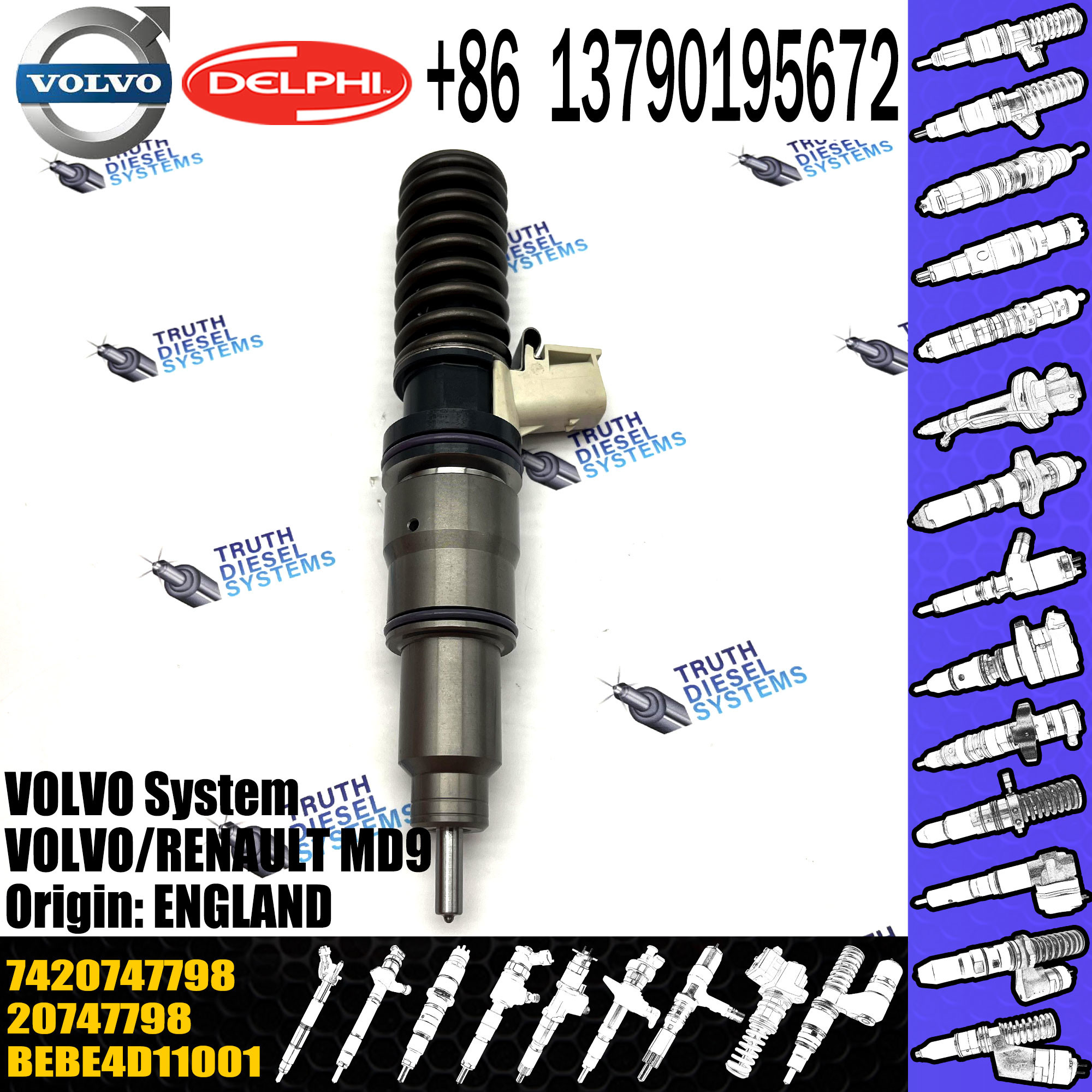 New Diesel Fuel Unit Injector BEBE4C00001 8113941 9020430583 20430583 For VOL D12 TRUCK