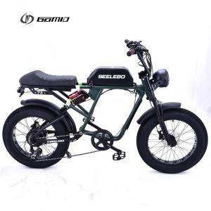 Wholesale GOMID Electric Bike 500W 750W 1000W Power Bicycle Full Suspension Retro Mountain Fat Tire Bike from china suppliers
