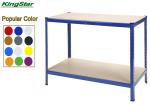 Steel Frame Boltless Garage Steel Workbench With Wooden Work Top , 2 Layers