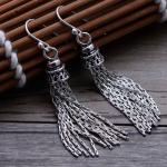 Trendy Retro Women Jewelry Thai 925 Silver Tassels Danlge Earrings(058026)