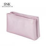 Double Zipper L200mm Water Resistant PU Cosmetic Bag