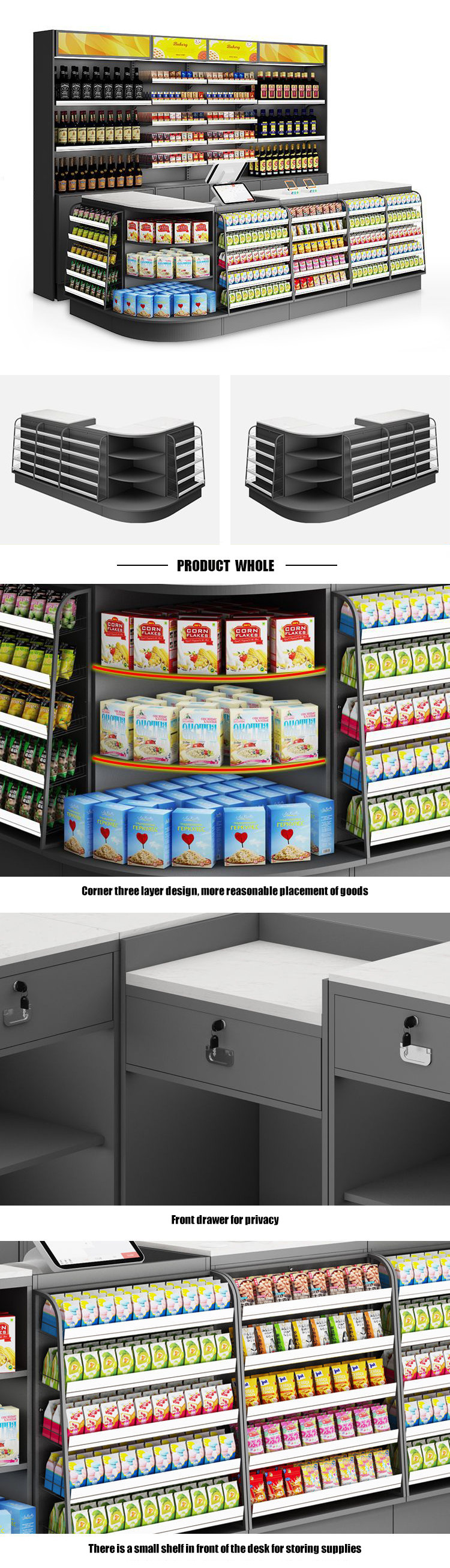 Customizable Store Checkout Counter With Durable Conveyer Belt