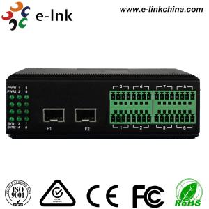 Wholesale Industrial 2Ch Double ring Fiber Media Converter with 2 SFP port , RS232 / RS22 / RS85 from china suppliers