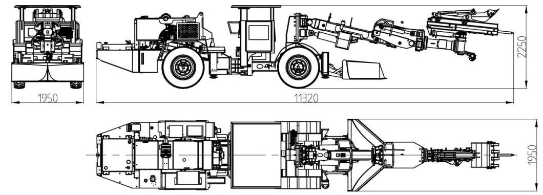 Underground Mining Scaler Diesel Power Tunnel Loose Mobile Rock Scaler Scaling Rig
